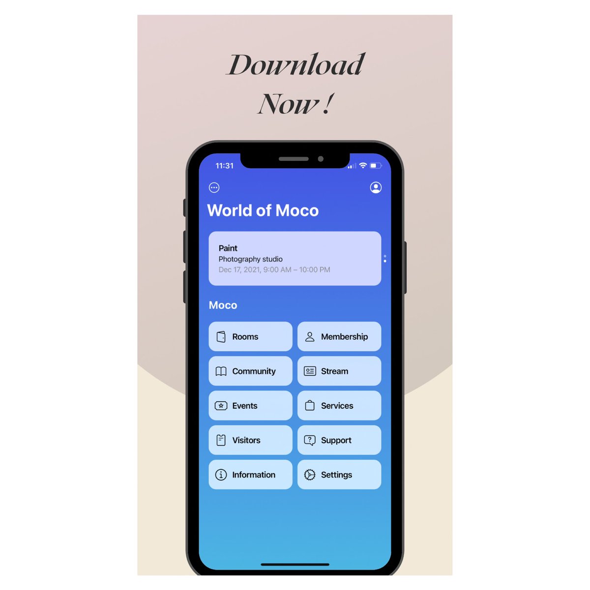 worldofmoco's tweet photo. We’re excited to announce all bookings for members and non-members can be done through our app in the Apple store or Google Play store. 

Our app is easy and efficient.

Download now, and start creating in Moco! We can’t wait to welcome you all. 

Link in bio for easy download. https://t.co/WvbRzwnOV4