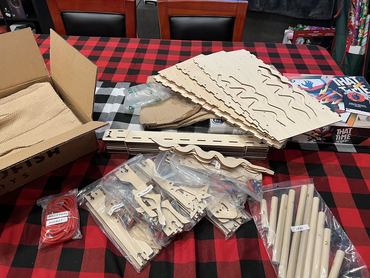 A new project for the holidays!  My new marble racetrack from Woodfish Toys! This is the same company that designed the track for <a href="/thedicetower/">thedicetower</a>.  I can’t wait to start painting/assembling!