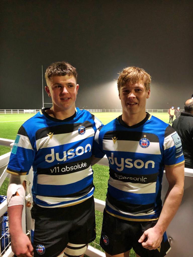 SherborneRugby's tweet photo. Not the result they would have wanted, but a great showing for Will and Arthur in last night’s @bathrugbyacad match v @BristolBears academy 👏🏼👏🏼

#SherborneRugby #SherbornePride https://t.co/oSqt47waU6