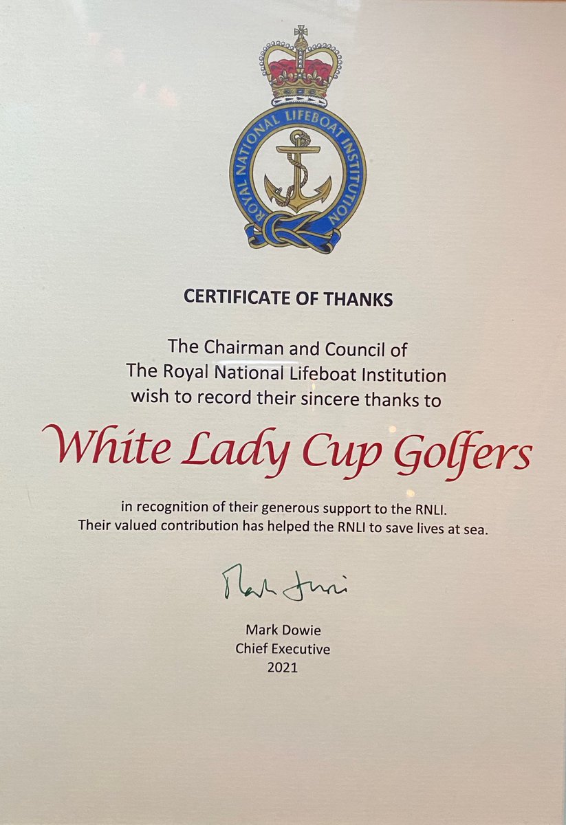 We called down to the White Lady today to present Anthony Collins with a very special Thank You from RNLI Chief Executive Mark Dowie in recognition of the funds raised by the White Lady Golfers to help us continue our mission to save lives at sea 😊#kinsale #rnli #whiteladycup.