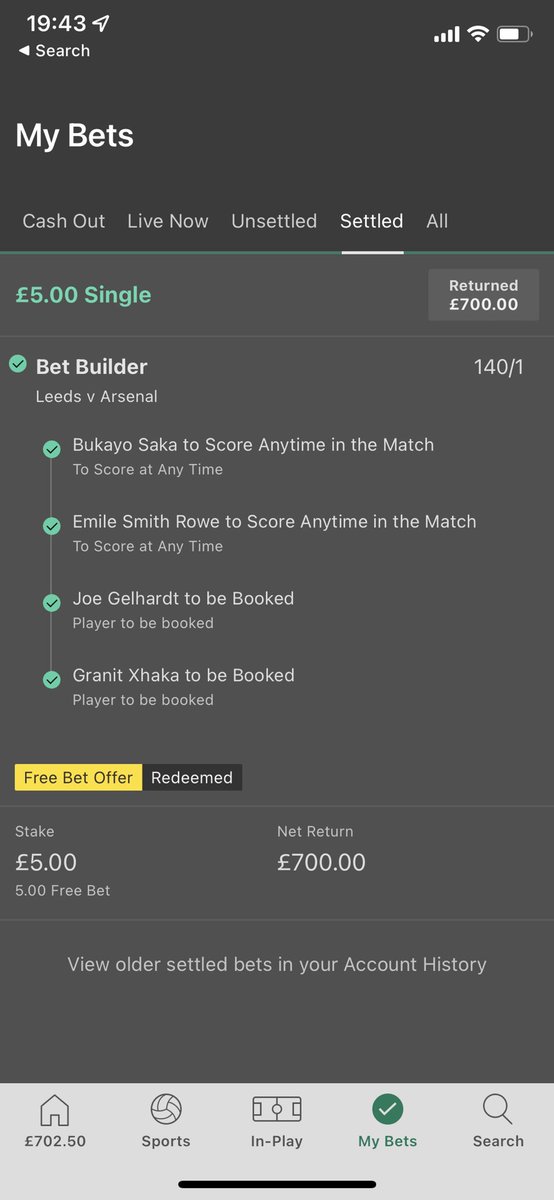 Not bad for a free bet