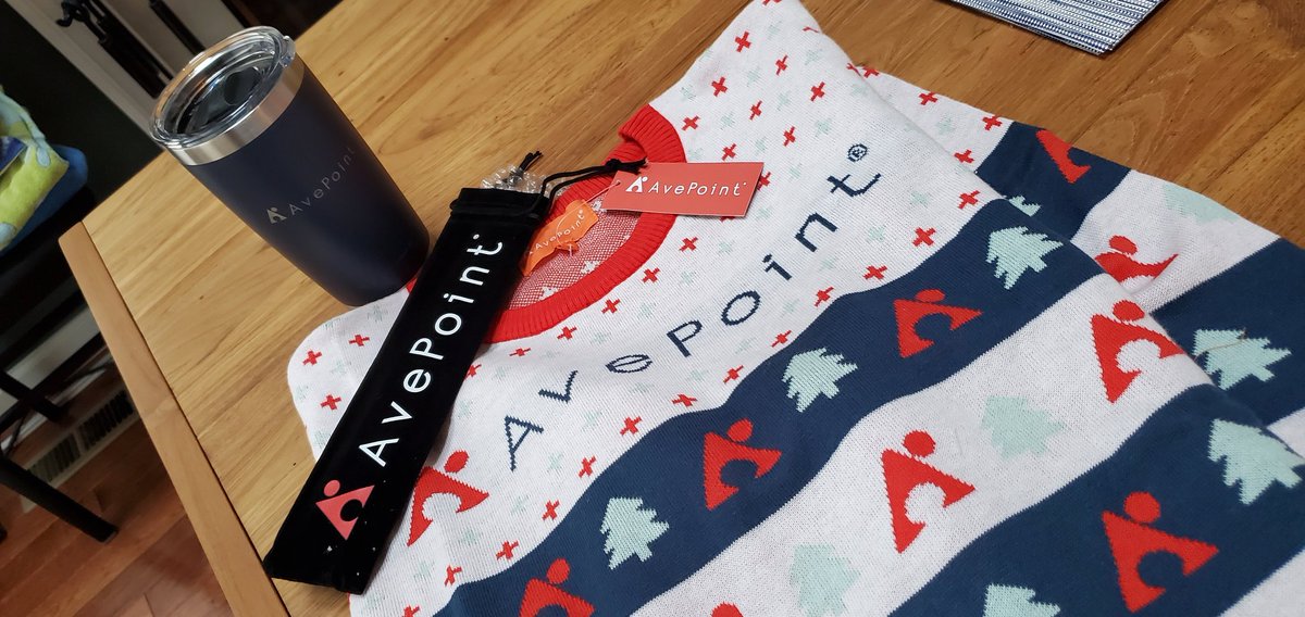 Without a doubt I will be the talk of all the holiday parties!!
Thanks <a href="/AvePoint/">AvePoint</a> for the fun #community swag