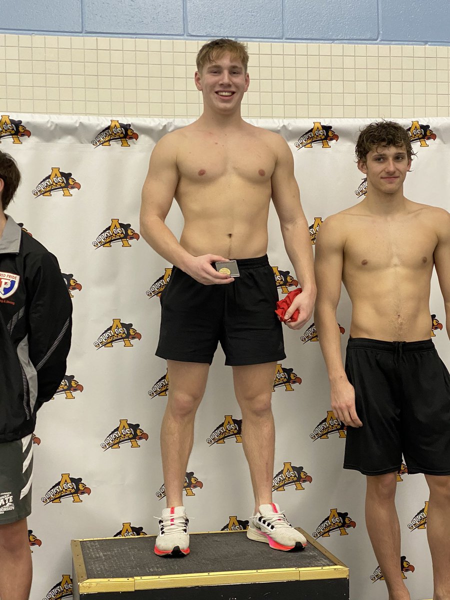 DCHSSwimDive's tweet photo. Max Warner wins the 100 Yard Free at the Hendricks County Championship! #WarriorPride https://t.co/VirFVclZvG