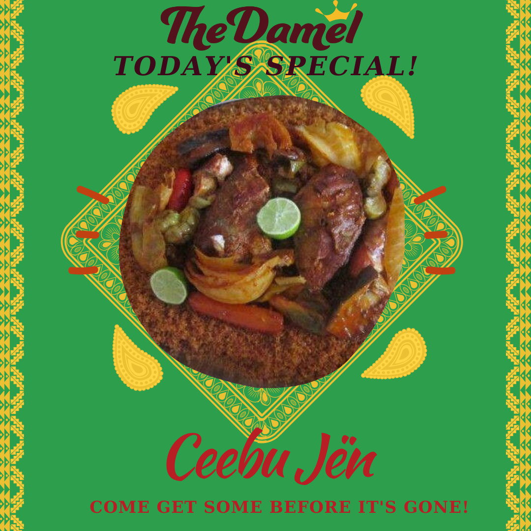 Today's Special - Ceebu Jën💖💛💚Senegal's National Dish💖💛💚Limited quantities available at our 1312 Broadway location in Oakland. #ceebujen #thieboudieune #fishandrice #senegalesefood