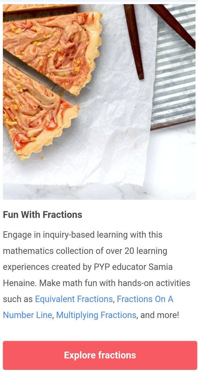 HenaineSamia's tweet image. If you are a #math #PYP educator &amp;amp; would like to engage your students in #inquiry_based_learning, just check the following learning experiences on @toddle_edu and have Fun with Fractions! 🥳
➡️web.toddleapp.com/community/home…