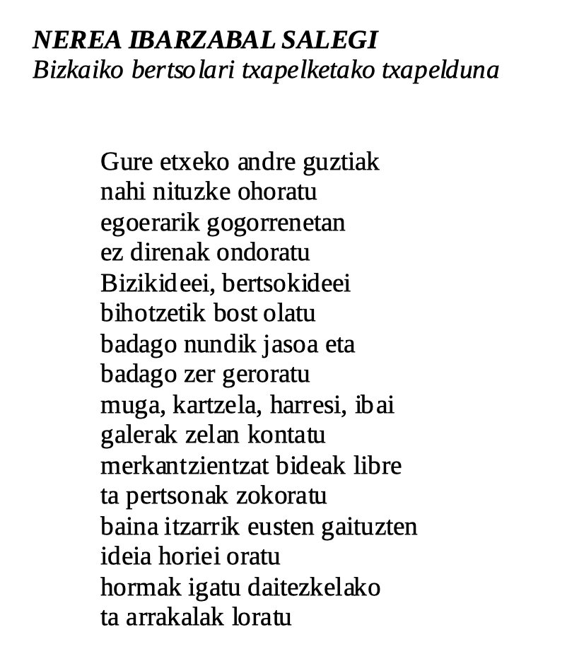 NAIZirratia's tweet photo. Nerea Ibarzabal #BBT21-eko txapelduna. Hauxe bere azken agurra #BizkaikoTxapelketa

«...baina itzarrik eusten gaituzten
ideia horiei oratu 
hormak igatu daitezkelako
ta arrakalak loratu» https://t.co/HZ7qFAOypI