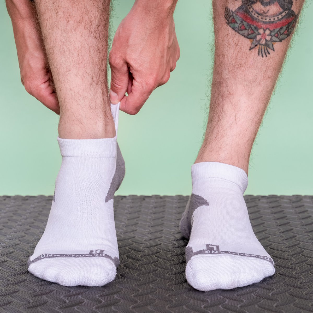 Honestly, most socks slip and slide down your foot. Ours don't. Do we need to say anything more? Shop our step-up tab socks 🧦: bit.ly/3BuEH0v