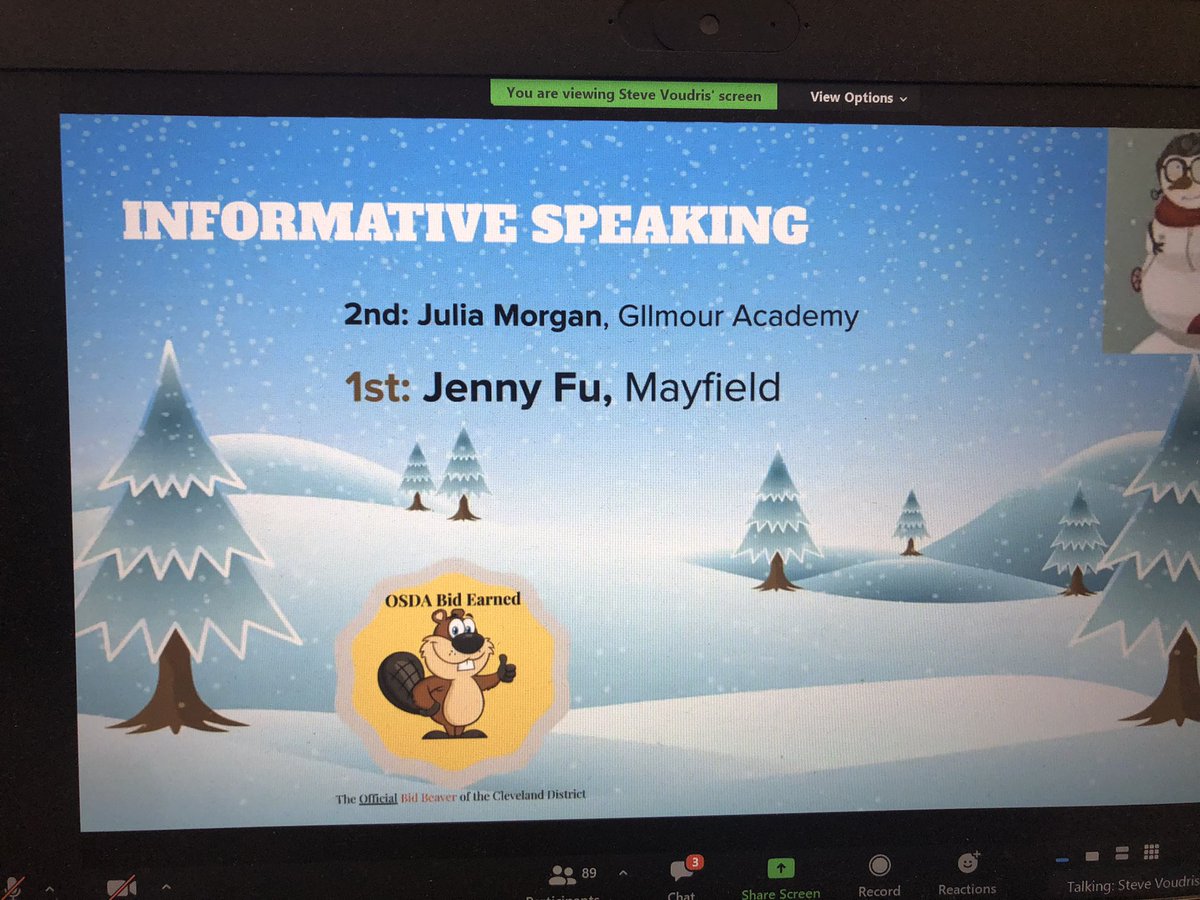 MayfieldSpeech's tweet photo. Thank you @KenstonSpeech and @ClevelandOSDA for getting through the bumps today!! Congratulations Jenny Fu on your first place finish and bid to the state tournament!! @WildcatMHS @MayfieldSupts #ohspeaks #WhatMidterms ☺️ https://t.co/1e0j1LVT7V