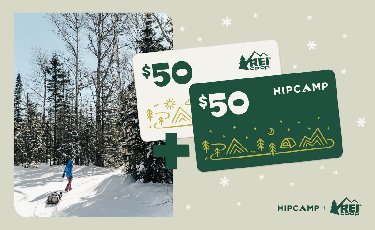 Give the gift of the outdoors with the @hipcamp + <a href="/REI/">REI</a> e-gift card bundle: hipca.mp/3CcedkM?utm_ca…
