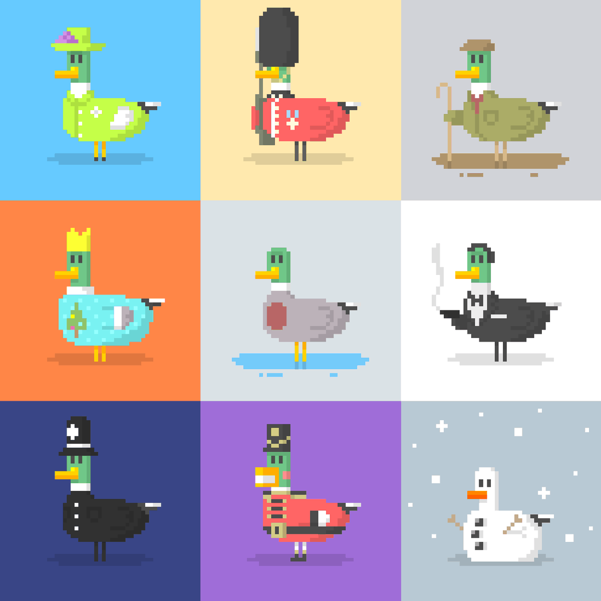Goooodish's tweet photo. Some more Sduck #NFTs for sale now over at OpenSea. Some very British stylings to begin with for these, with some Christmassy ones thrown in. Tis the season after all! #NFTCommunity #NFTartists #NFT

https://t.co/fGfxGTYX8M https://t.co/Q14kJcGwi4