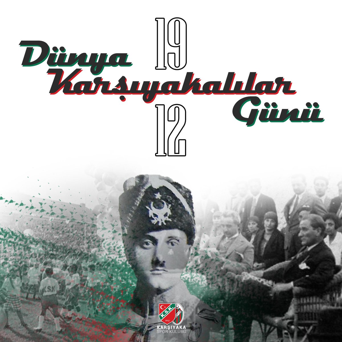 🟢🔴1⃣9⃣.1⃣2⃣🟢🔴 Bugüne kadar inancından, hedefinden şaşmayan, göğsündeki ay-yıldızın ağırlığını her anında hisseden ve kalbi yeşil kırmızılı armamızın sevgisiyle atan tüm Karşıyakalıların, Dünya Karşıyakalılar Günü kutlu olsun! 🎉 #DünyaKarşıyakalılarGünü