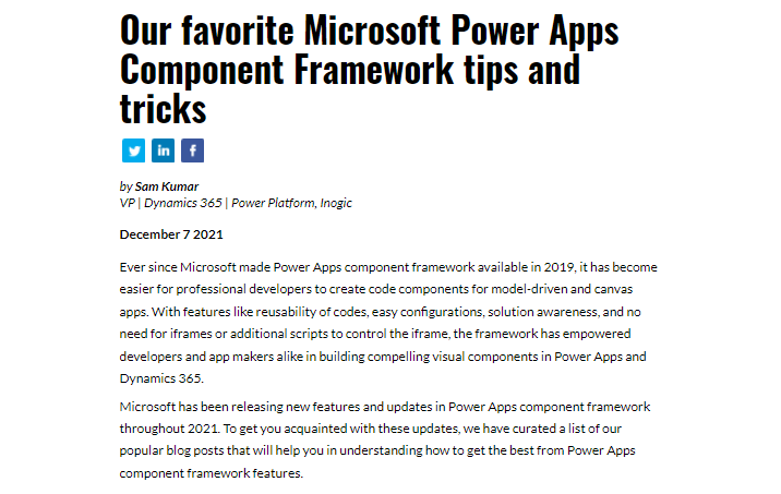Our favorite #Microsoft #PowerApps Component Framework tips and tricks. msdynamicsworld.com/story/our-favo…