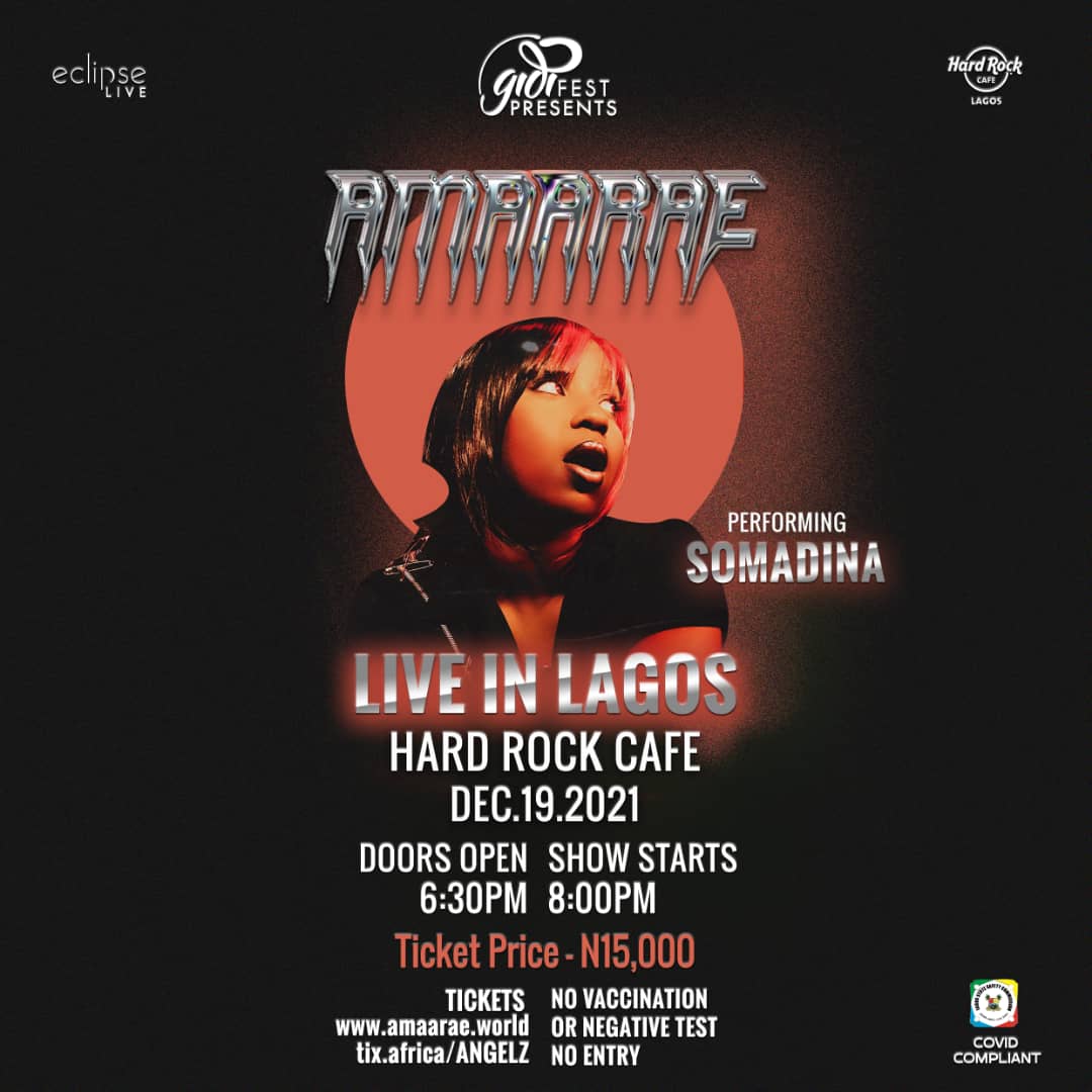 💥💥💥  🇳🇬 🇳🇬🇳🇬 The Rockstar @S0MADINA will be performing  at <a href="/amaarae/">BLACK STAR</a> Live In Lagos!!! 

Tomorrow at Hard Rock Cafe. <a href="/GidiFest/">Gidi Culture Fest</a>  
 #AmaraeLiveInLagos