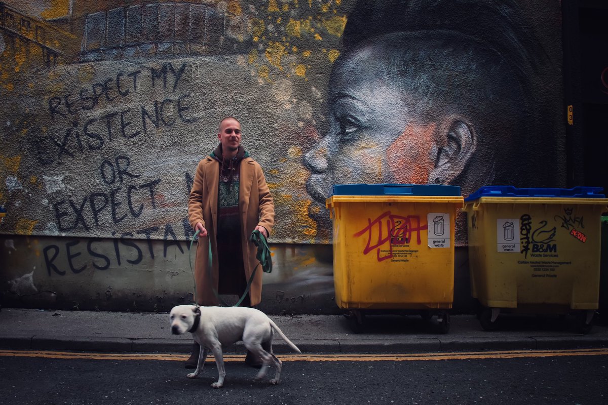 rpapworthphotos (@rpapworthphotos) on Twitter photo Northern Quarter, Manchester, May 2021. Backdrop provided by a mural by <a href="/Nomad_clan/">Nomad Clan</a> : “Respect my existence or expect my resistance” ………
#streetphotography #urbanphotography #PhotoOfTheDay Northern Quarter, Manchester, May 2021. Backdrop provided by a mural by <a href="/Nomad_clan/">Nomad Clan</a> : “Respect my existence or expect my resistance” ………
#streetphotography #urbanphotography #PhotoOfTheDay