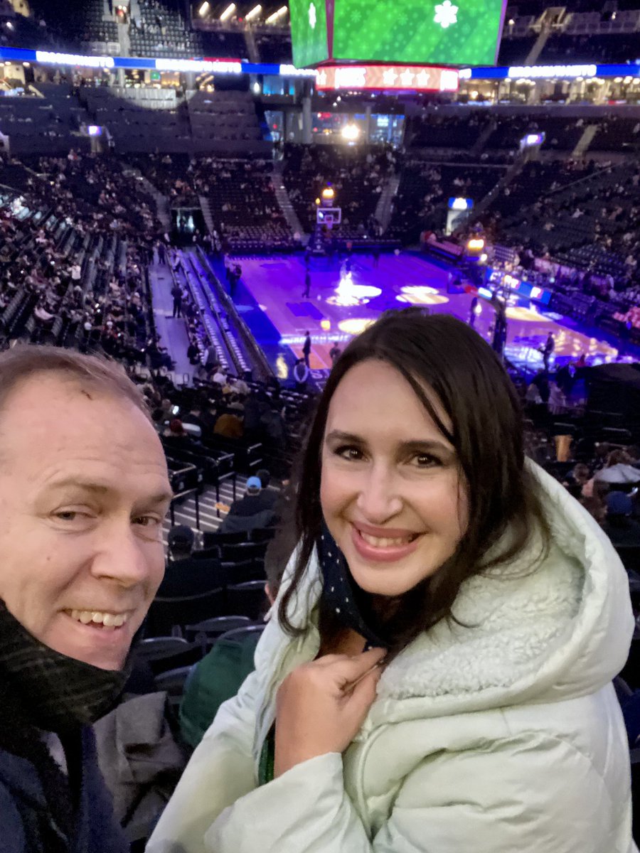 KEditrix's tweet photo. Enjoying my first ever nba game with the hubs! Go #Nets #embracethelights @burgessedit https://t.co/ZnpQ6x2llU