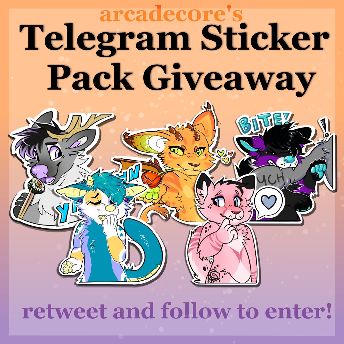 arcadec0re's tweet photo. Thank you for 600 followers!! 
I'm giving away an ENTIRELY CUSTOM Sticker Pack of 5!
💖How to Enter: 
- Follow Me!
- RT this!
I'll contact the winner on Jan 1st, 2022, OR when I reach 1,500 followers, whichever comes first. https://t.co/DYVka27Jy9