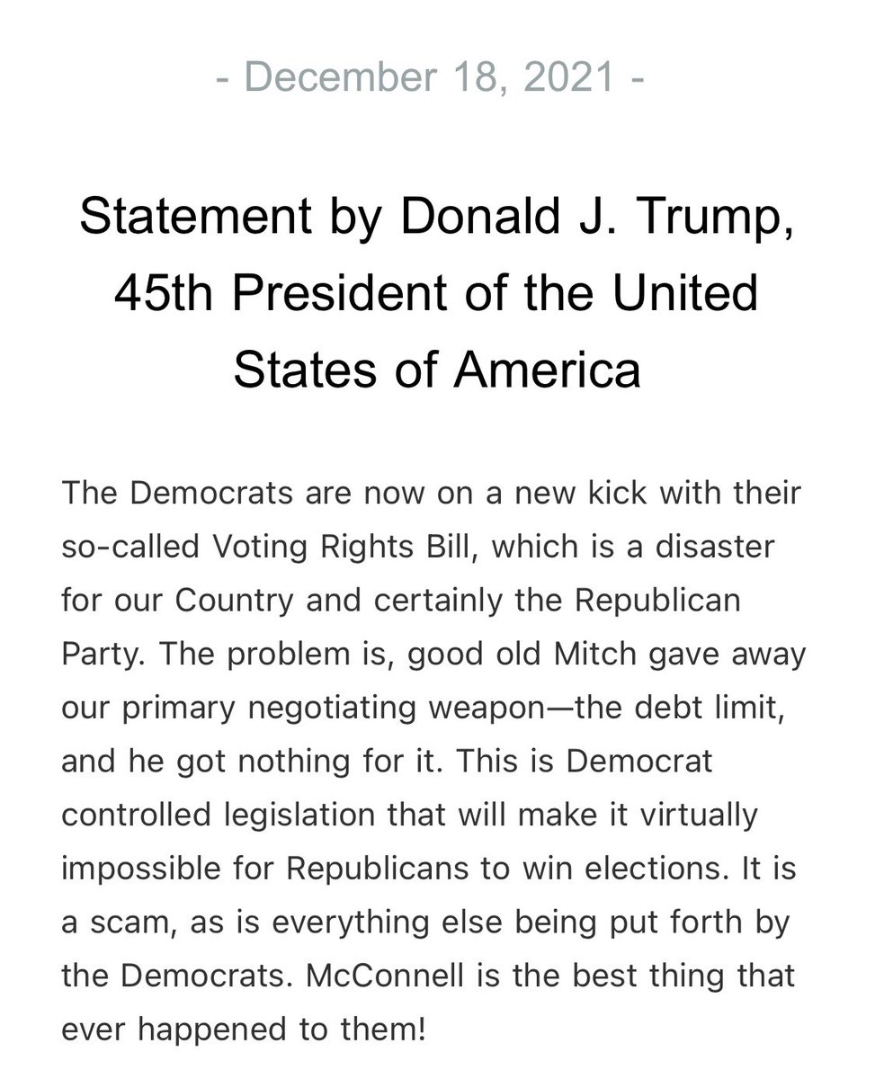 RSBNetwork's tweet photo. Statement by Donald J. Trump, 45th President of the United States of America https://t.co/d3YD86a6ht