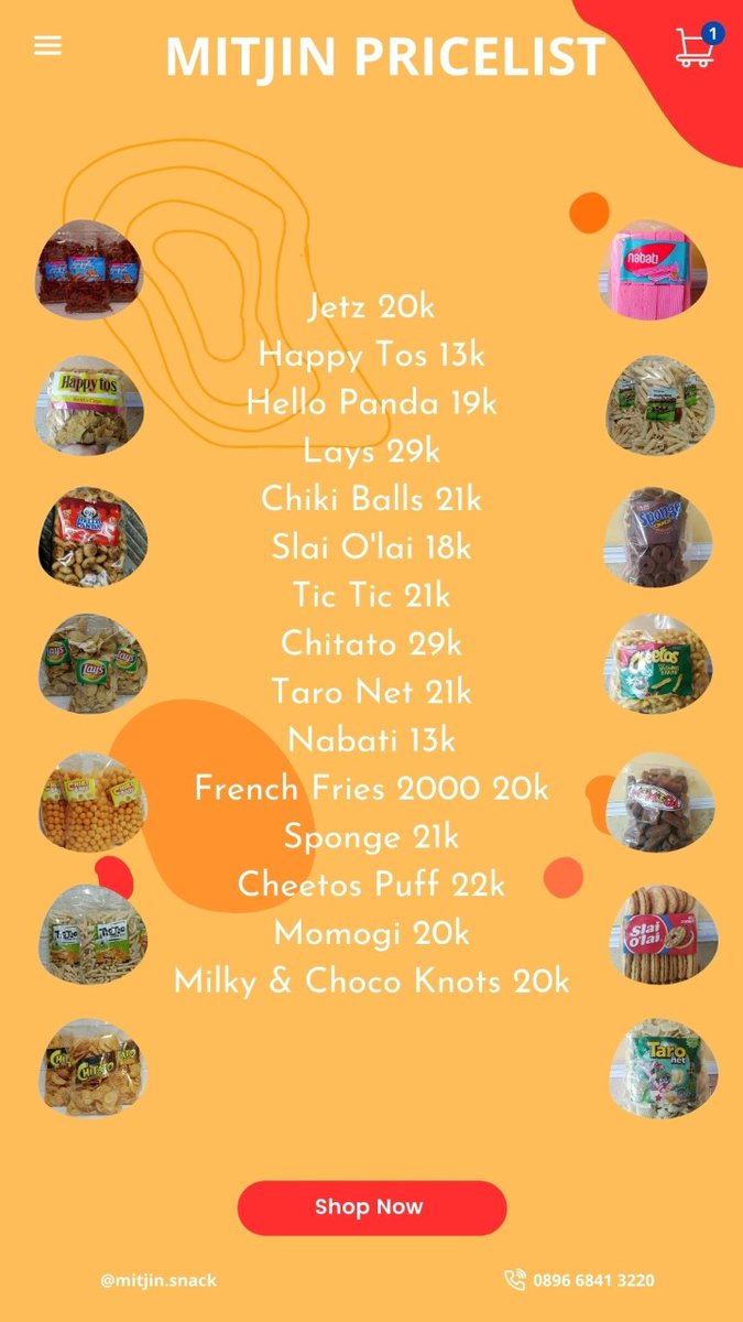 MitjinSnack's tweet photo. kamu belom siap merayakan hari minggu kalo belom beli cemilan di kita~
yuk order o sekarang~
loc.blimbing
💰start 10ribuan
stock lain bisa lgsg ke https://t.co/m8N4Ekfrq7
https://t.co/yHYX4LMPEr
#pasarmingguinfomalang @infomalang https://t.co/FbqXpwGjEy