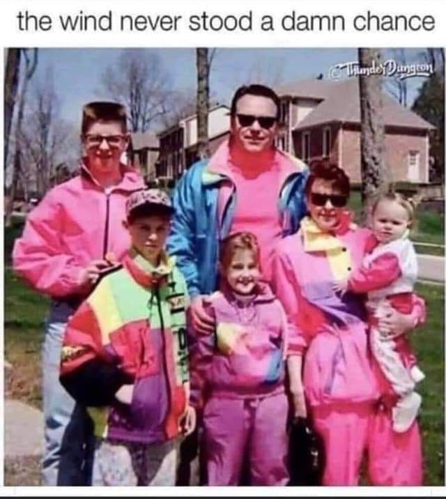 Ahhh...the windbreaker, forever breakin' wind. 

Wait...what?

#fashion #Trending #Throwback