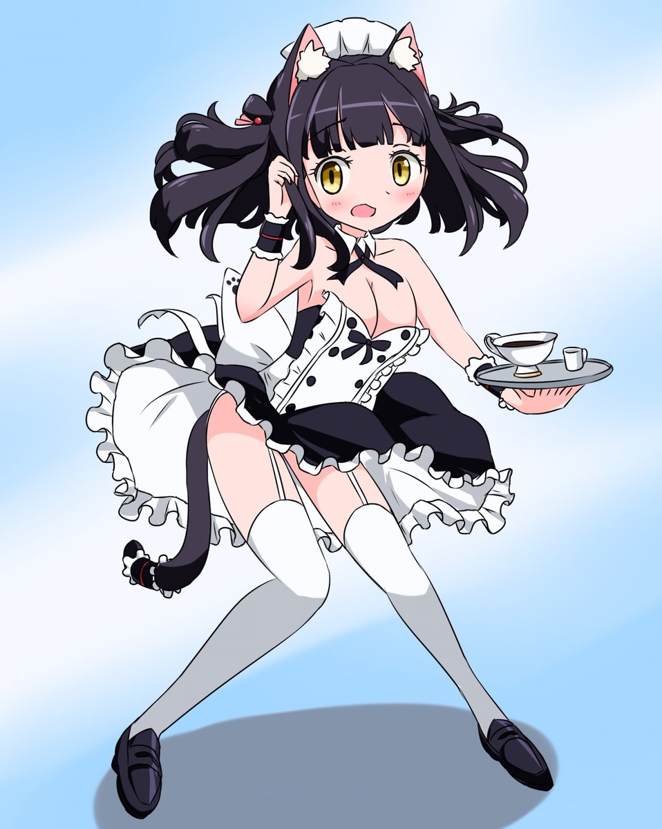「お給仕衣装のチャンユウグレ☕️
#アズレン 」|かが@京都ブルマ6 D-37のイラスト