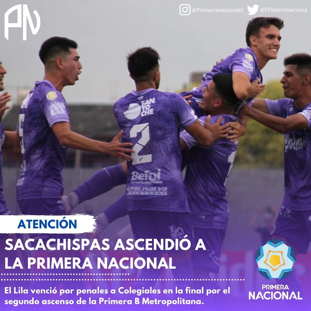 Sacachispas venció a Colegiales por penales y ascendió a la Primera Nacional