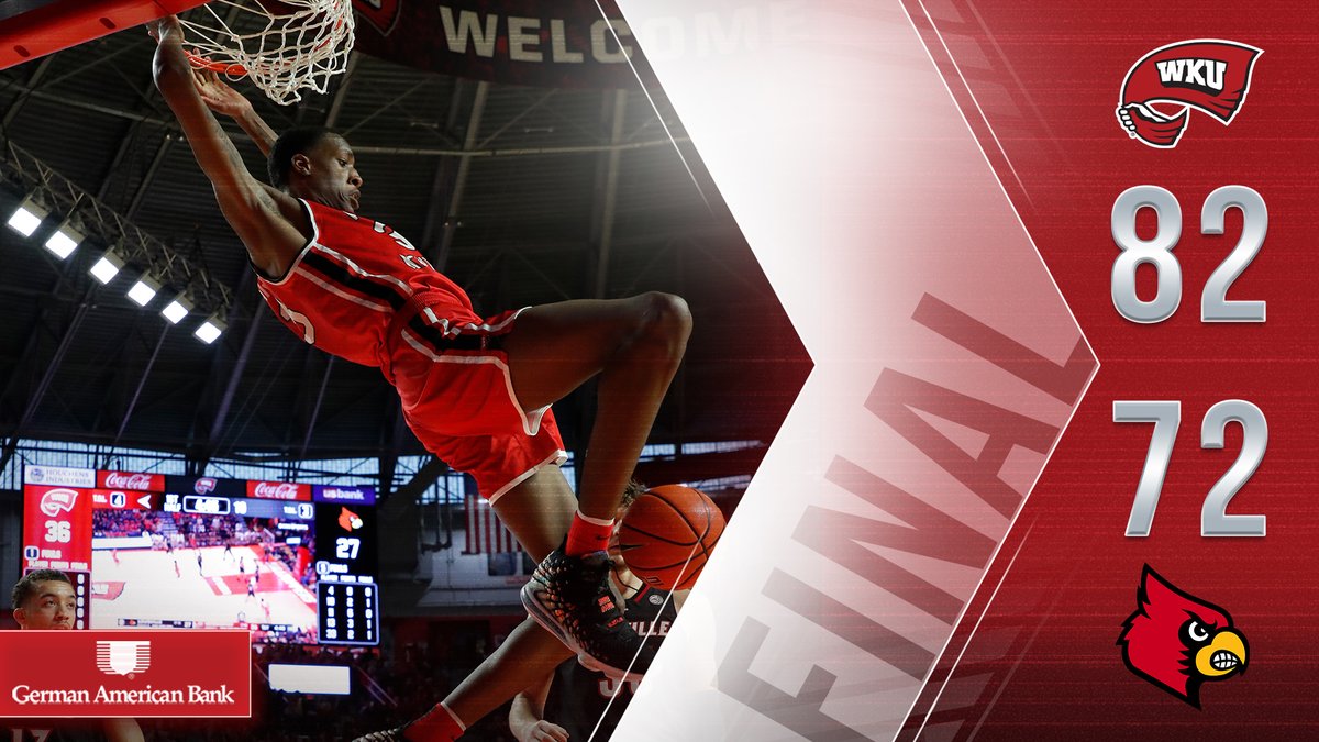WKUBasketball's tweet image. First win ever in Diddle over Louisville.

For Bowling Green.

#GoTops | @_GermanAmerican