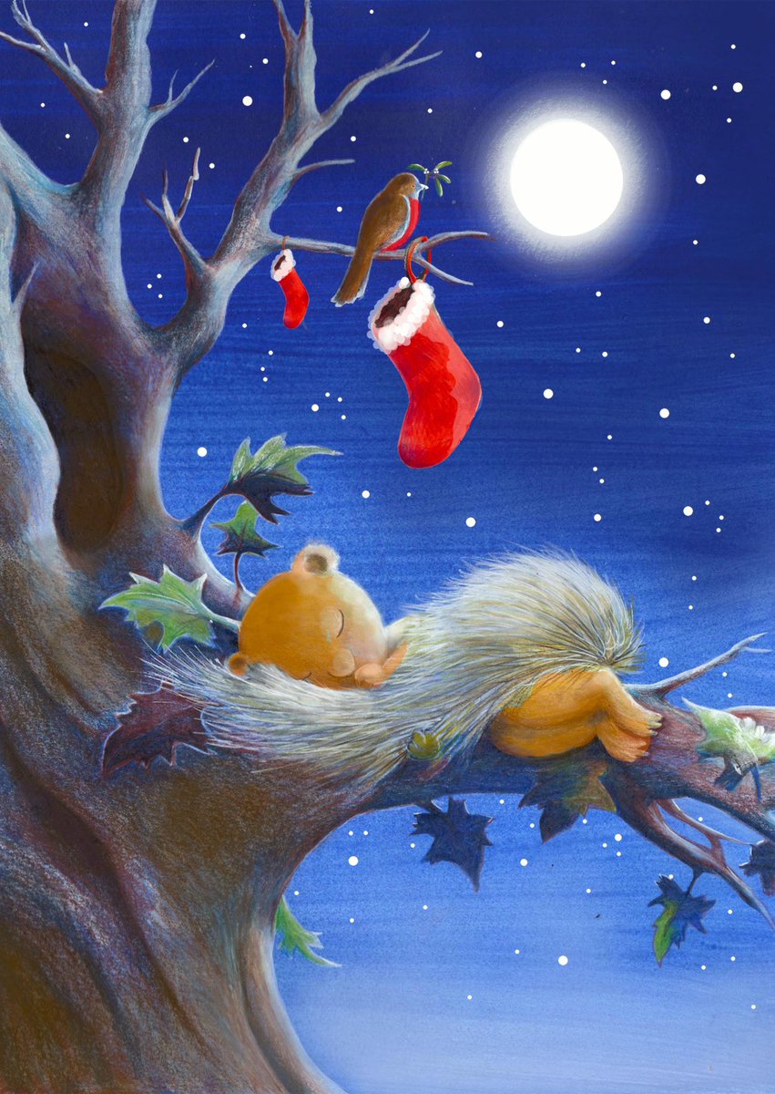 GatesGates01's tweet photo. My Christmas card for 2021. I hope everyone has a happy, healthy Christmas and can share it with their loved ones #Christmas #christmascard #ChristmasEve #Moonlight #squirrel #mistletoe #stockings #illustration #drawing https://t.co/E1q9zesgTq