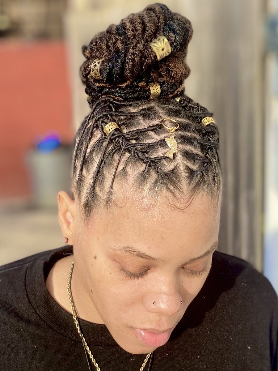 iLoc_Smith's tweet image. New client came to south jersey from Philly for starter locs and this crotchet style. She’ll be retwisted in a month. We don’t say dreadlocks.