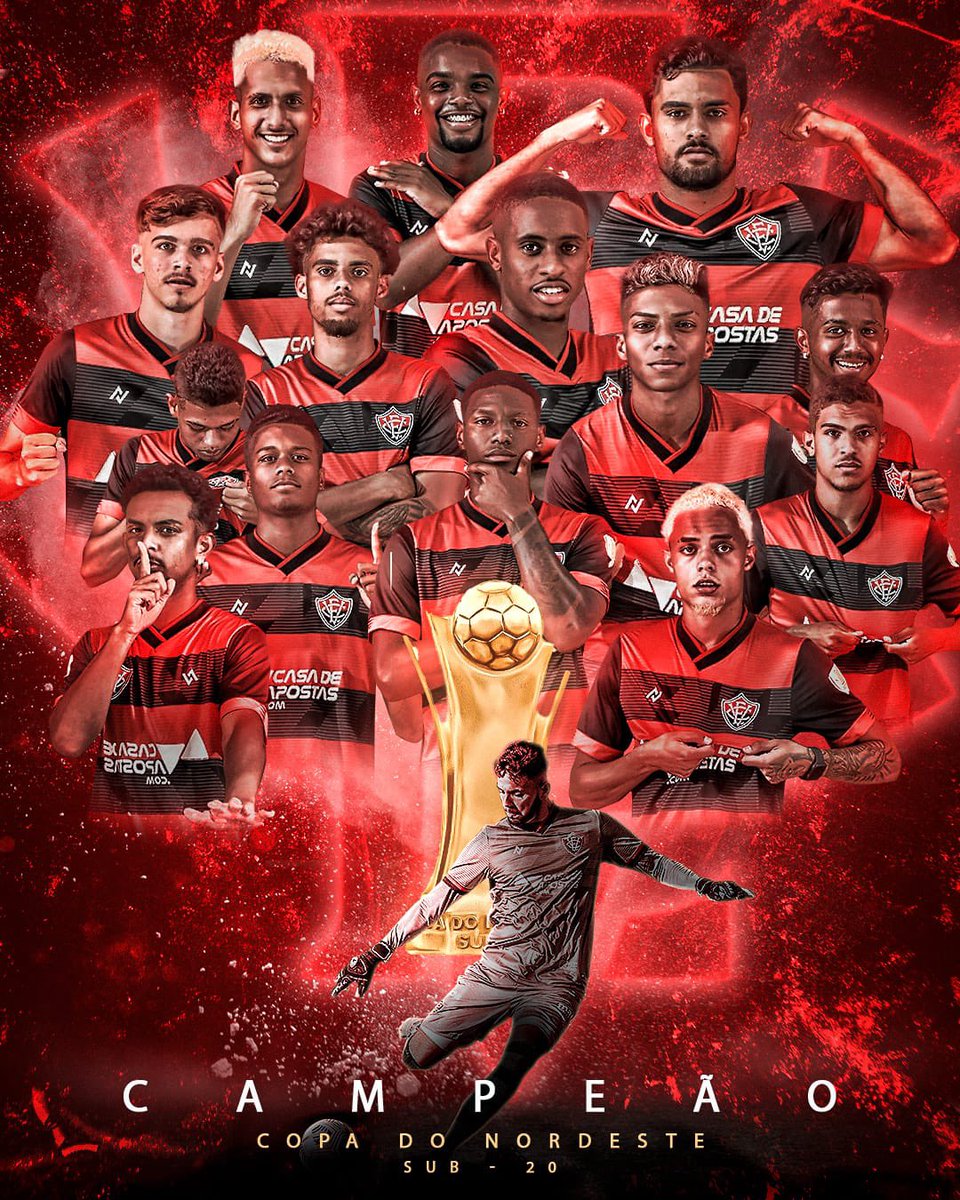 ECVitoria's tweet photo. HEXA CAMPEÃOOOOOOOO! ❤️🖤🦁

Com gol decisivo de Alisson, o Leão conquista o seu sexto título pela Copa do Nordeste Sub-20.

#PegaLeao #CriasDaToca #FabricaDeTalentos https://t.co/JSA5VSfvKc