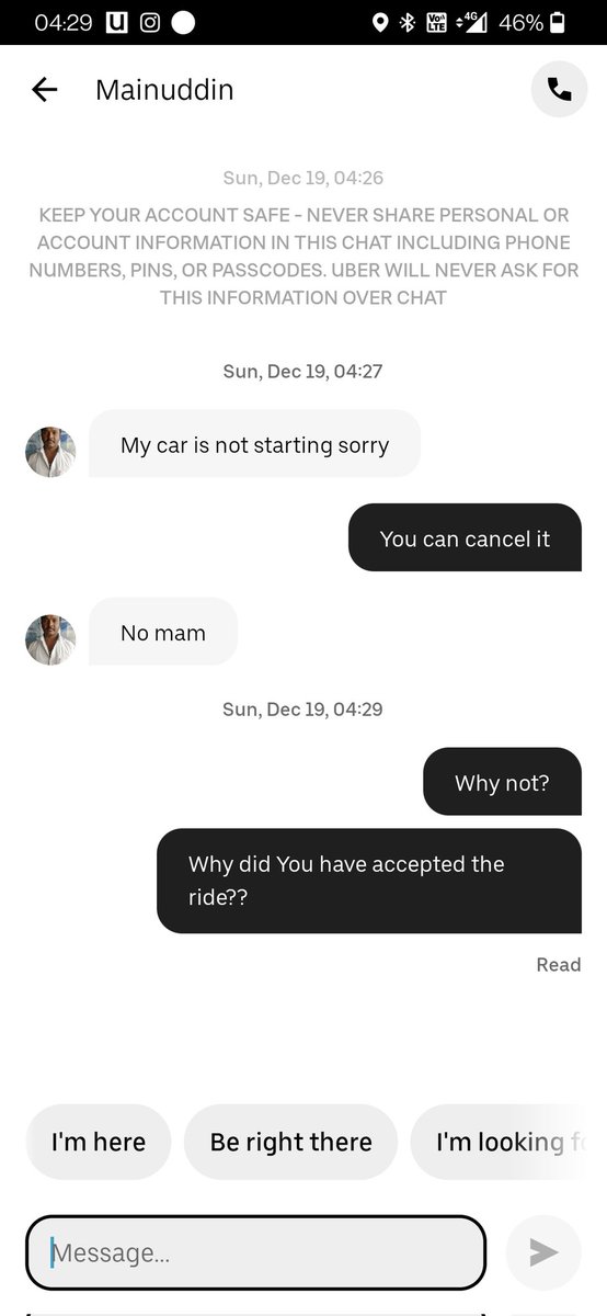 pavics2003's tweet photo. Why do they switch on the app if their cab has broken down.. and they refused to cancel.. @Uber https://t.co/hxObJPcYu8
