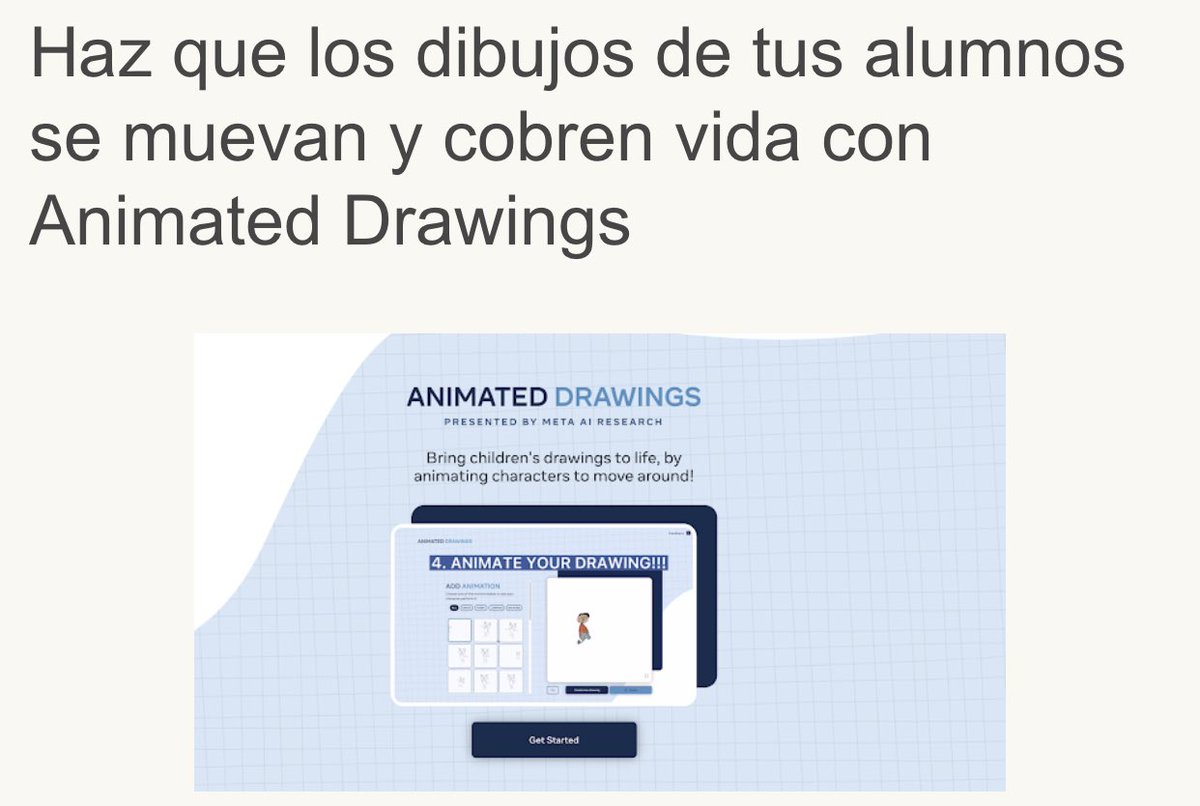 AyudaMaestros's tweet photo. Haz que los dibujos de tus alumnos se muevan y cobren vida con Animated Drawings. 👉 https://t.co/27hnk0Ab3n https://t.co/I7id31QfpH