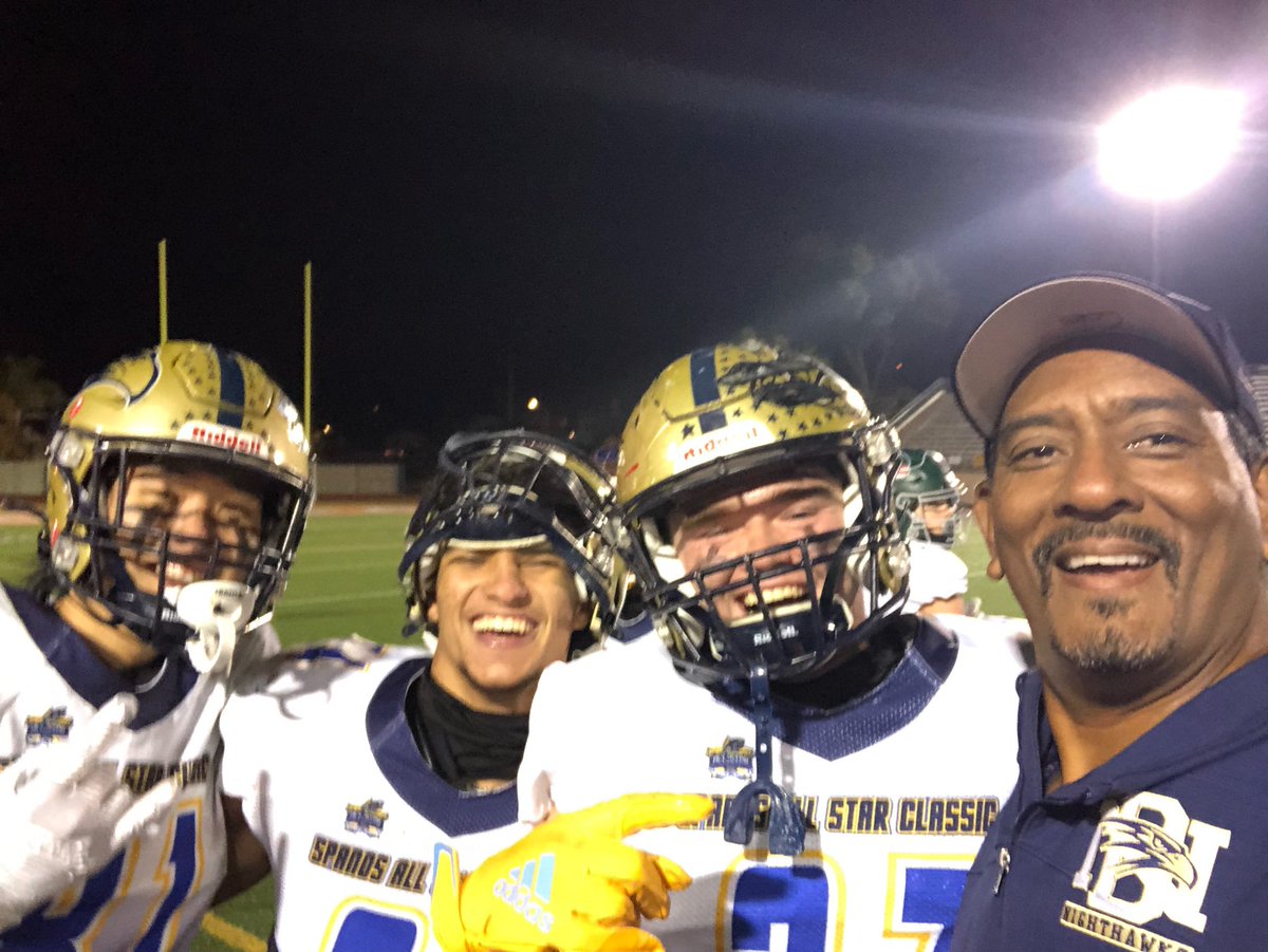 r_mendez5's tweet photo. @MalekHageHassan @jonahkang2012 @_willrobinsonn @DNCoachCole on the sideline during the Alex Spanos North/South All-Start game. These boys represented Del Norte and made big plays all night! https://t.co/AhzsO0TDd5