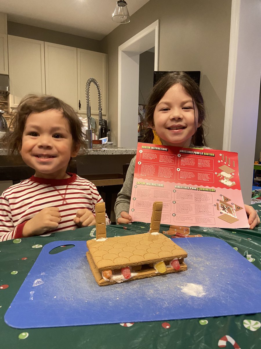 caraeng's tweet photo. The perfect thing for our tech-industry fam is building a gingerbread router with the kids. Thanks @GetCyberSafe for the adorable activity that led to a conversation about cyber safety at home! https://t.co/5t6e747PJY