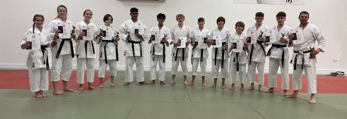 Today has been a very good day, and an excellent way to wrap up the year. Congratulations to our new black belts - 12 Shodans and 1 Sandan. Who ever thought that 13 was an unlucky number? #karate #blackbelt