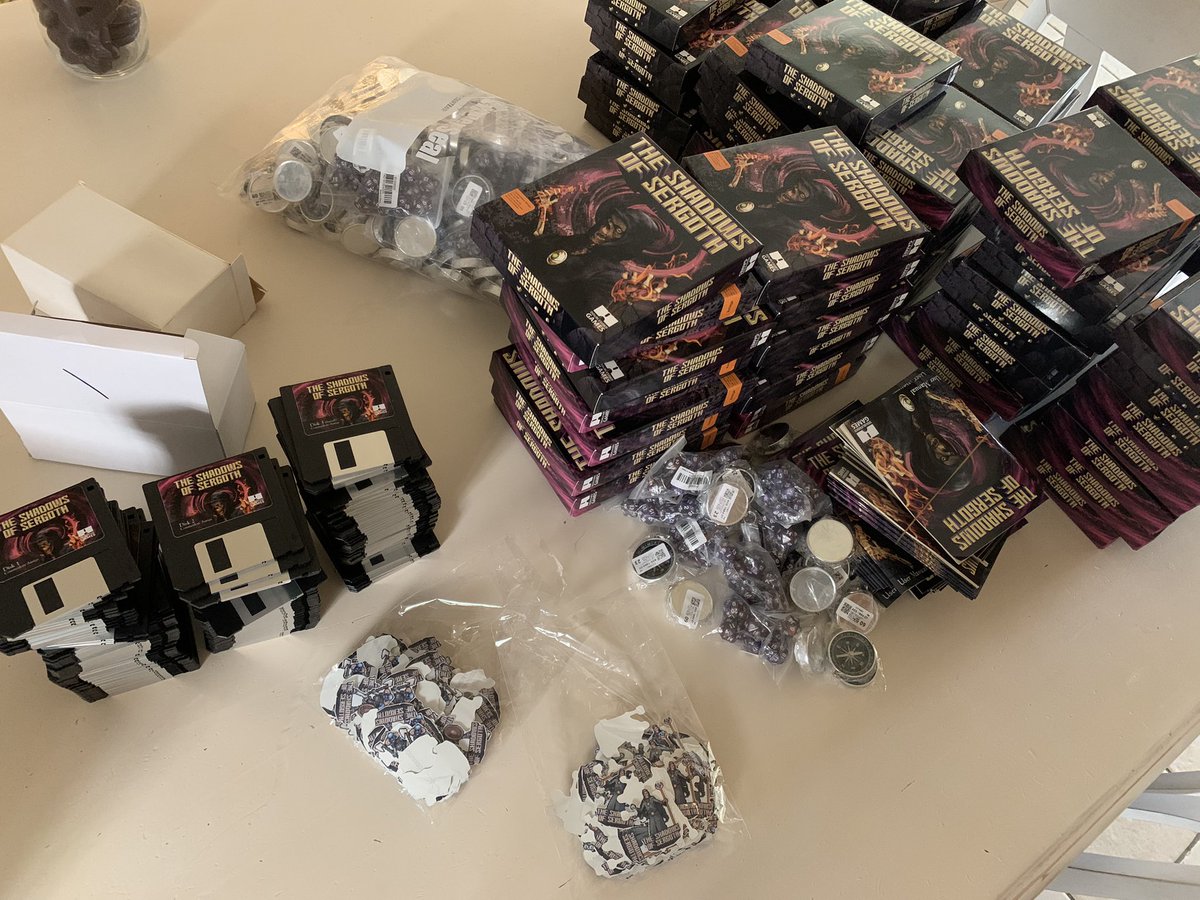 We finally got the missing supplies for The Shadows Of Sergoth and packing of your orders has finally started. Shipping will begin on Monday.