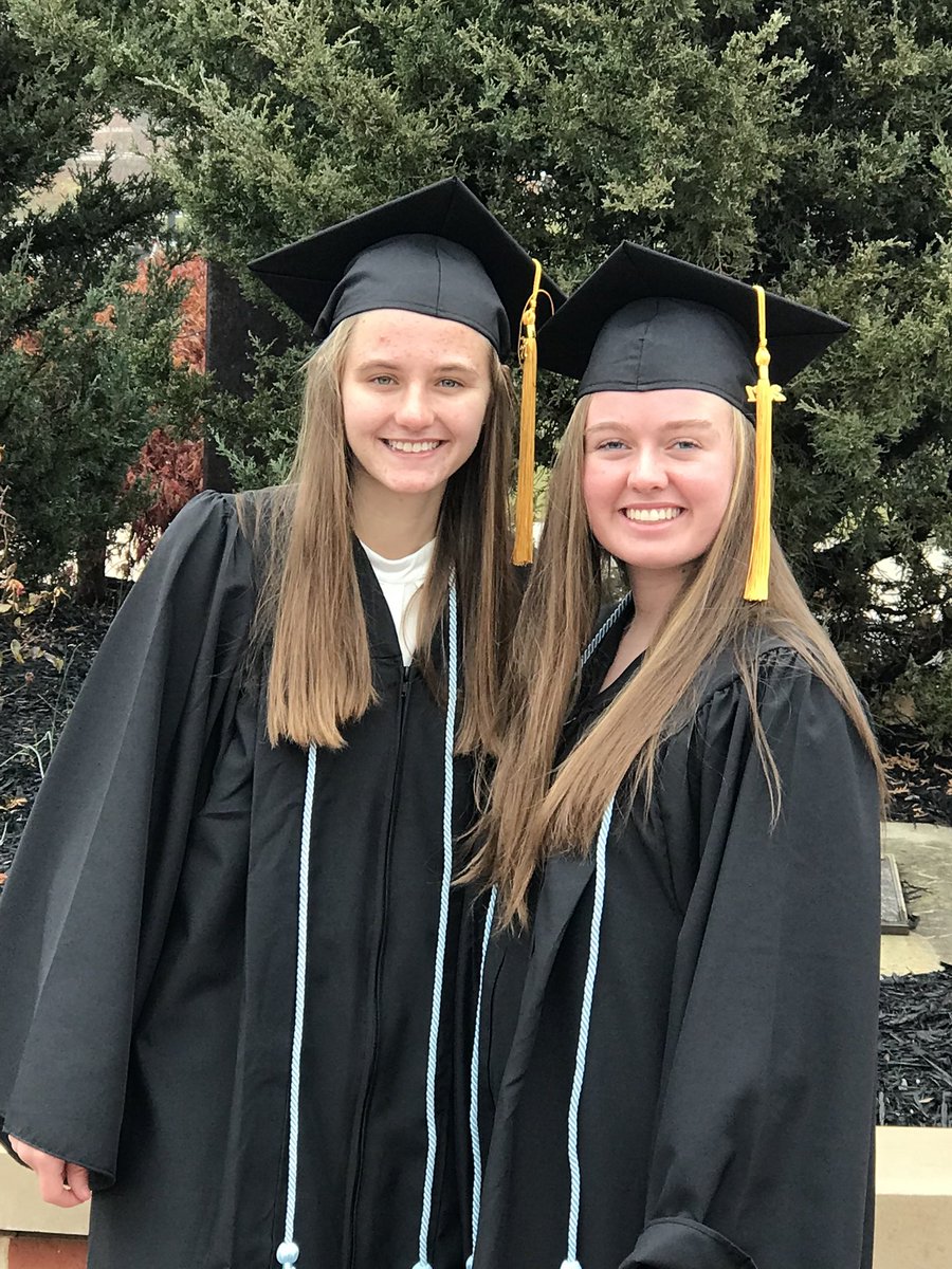 FrostburgWS's tweet photo. Congratulations!  This happened today!  Abbey Dennis and Stephanie Vigezzi graduated with high honors(Summa Cum Laude) each earning a BS in Exercise Science.  They will continue in the FSU Graduate program in Athletic Training. 
#SuperSmart 
#CantGetEnough https://t.co/lpCsn5IcHJ