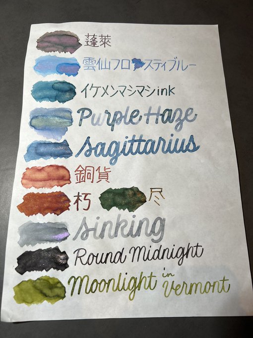 TonoLims 万年筆インク小分け① オンライン直売 TONOLIMSインク 夜想ふ