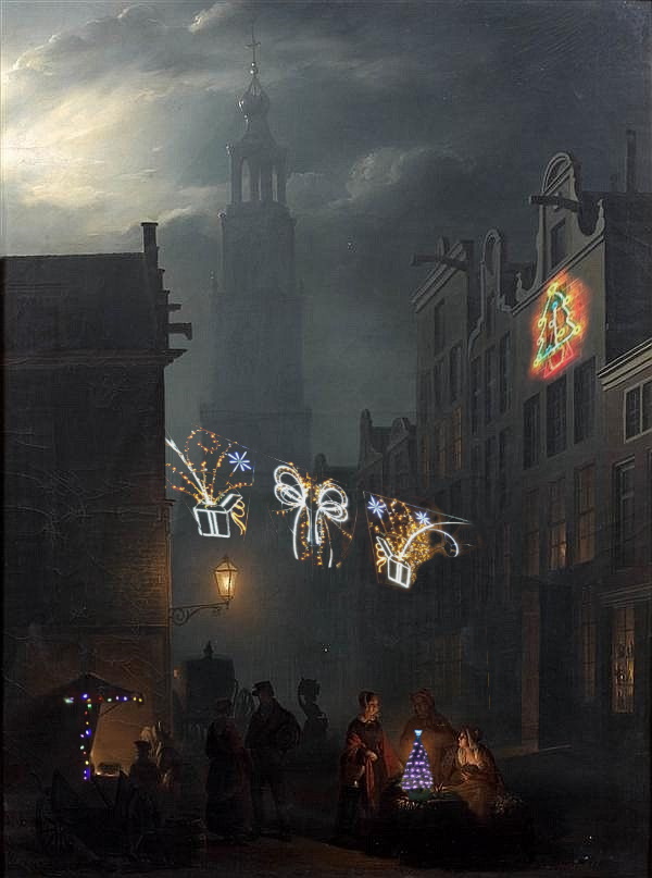 AndrewStuartArt's tweet photo. Petrus van Schendel, Christmas https://t.co/05zRJce2V1