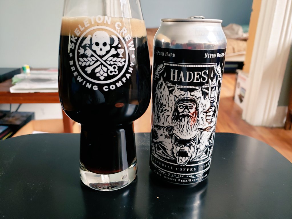 NO LEAFS GAME SO PLAYING CATCH-UP: Sometime last week. Here's <a href="/NewOntarioBrew/">New Ontario Brewing</a> (North Bay) Hades Imperial Coffee Stout. Okay, 10.2% so a biggie! HUGE coffee! Roasty, toasty, light chocolate... but really, mostly coffee ☕  Bold beverage! Love it!