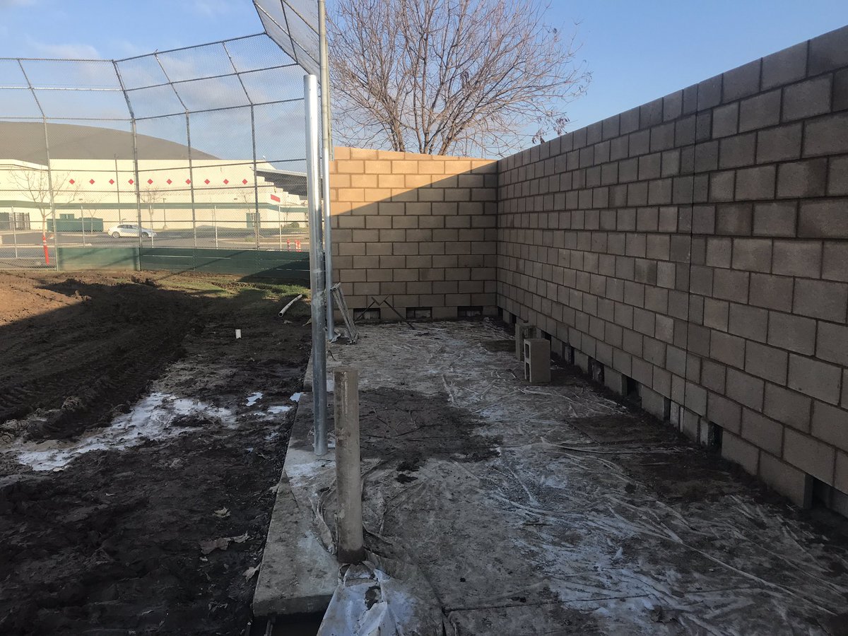 Kendahas's tweet photo. Our new dugouts are shaping up nicely.  Go Cardinals!!! https://t.co/su8qWJJF1e