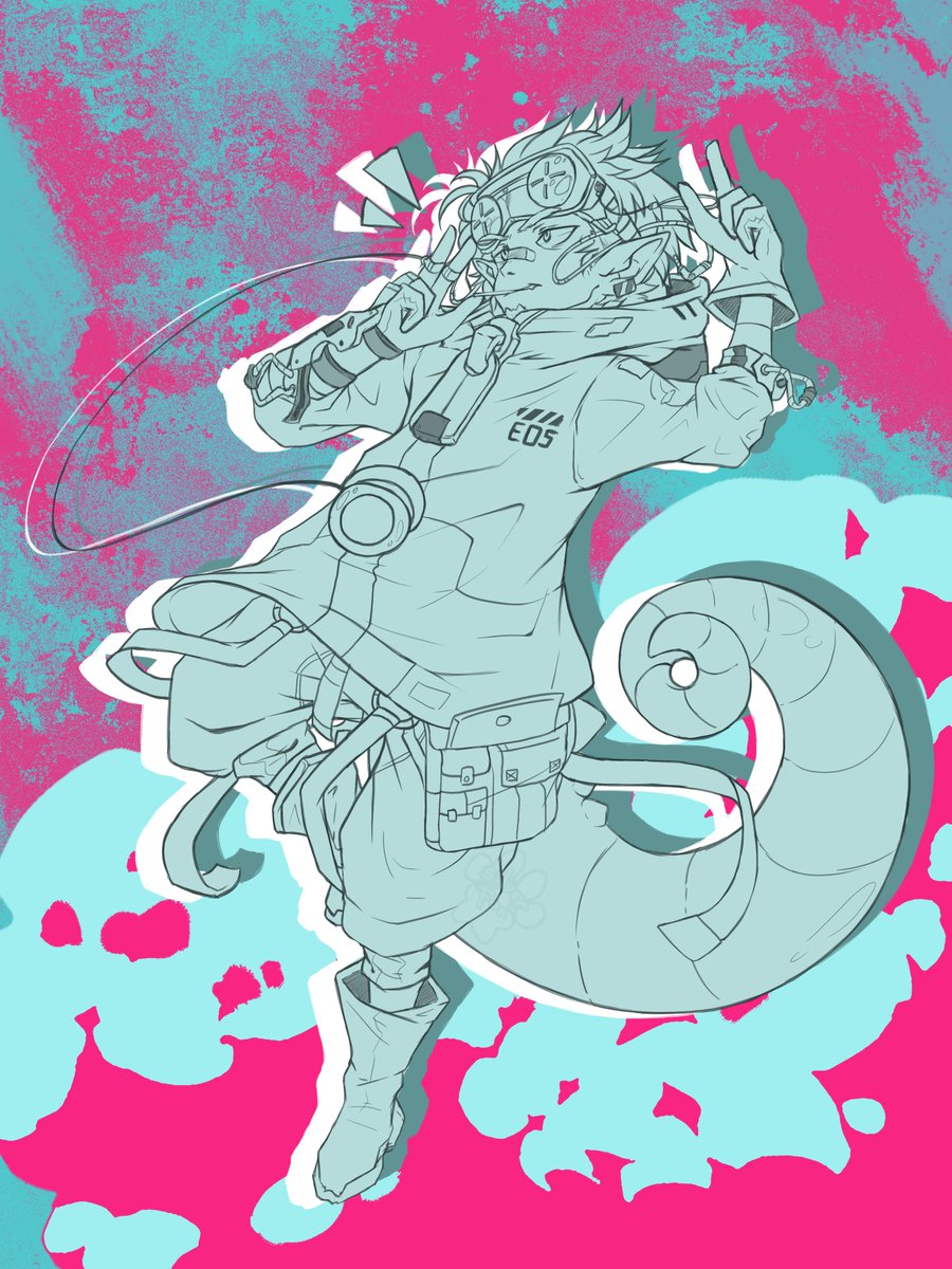 Helgafox64's tweet photo. Best boy in #Arknights #ArknightsFanArt #Ethan #EthanArknights #chameleon 🐉🐉🐉 https://t.co/sPCffBWwEM