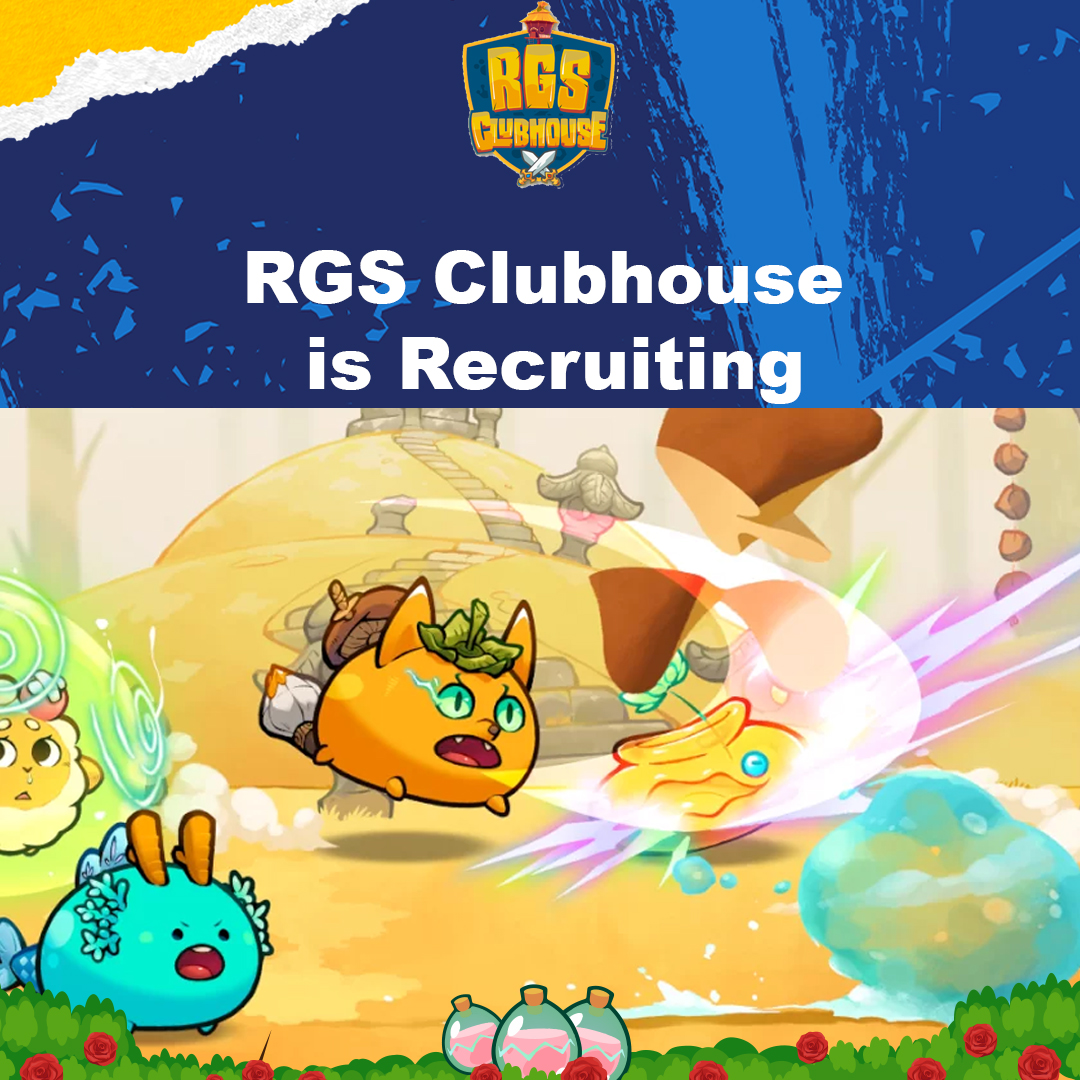 rgs_clubhouse's tweet photo. Are you a experienced Axie Player looking for scholarship? We want you!

To get one scholarship: 

Follow us 

Like + RT 

Join our discord server: 
https://t.co/Y71ksLkzBl

#AxieScholarship #AxieInfinityScholar #AxieInfinity #axieinfinityscholarships https://t.co/CYcZmFifZe