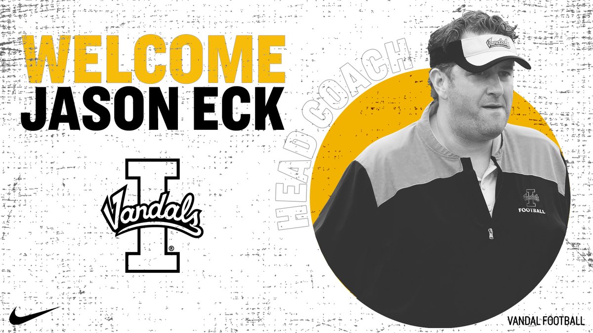 Welcome, <a href="/Coach_Eck/">Jason Eck</a>!

We are thrilled to announce Jason Eck as the 36th head coach in Idaho Football History. 

govandals.com/news/2021/12/1…

#GoVandals
