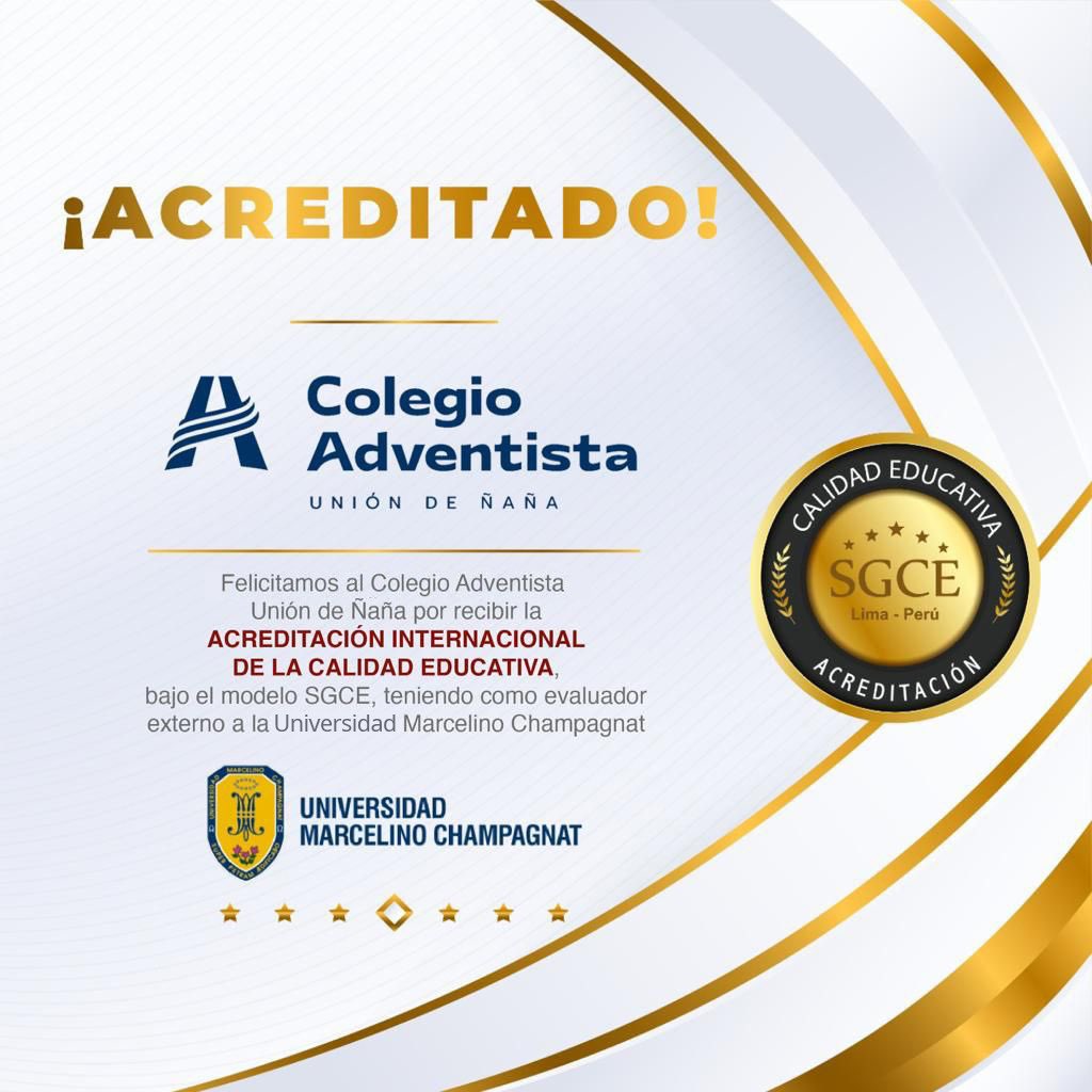 Rosy_adc's tweet photo. #ÚltimoMinuto La agencia acreditadora *SGCE *(Sistema de Gestión de la Calidad Educativa) otorga al *Colegio Adventista Unión de Ñaña la ACREDITACIÓN INTERNACIONAL* al cumplir los más altos estándares de calidad. 🥇  Gratitud a Dios por este logro 🙏😊  #ColegioUniónAcreditado https://t.co/TaNmAHJ1Mr