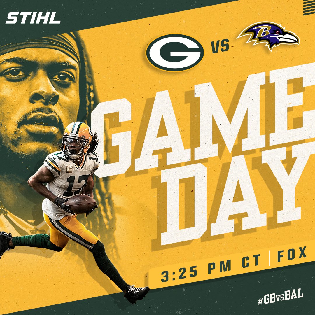 packers's tweet photo. GAMEDAY‼️

Ready to battle in Baltimore. 😤

#GBvsBAL | #GoPackGo https://t.co/RXbye3kqBx