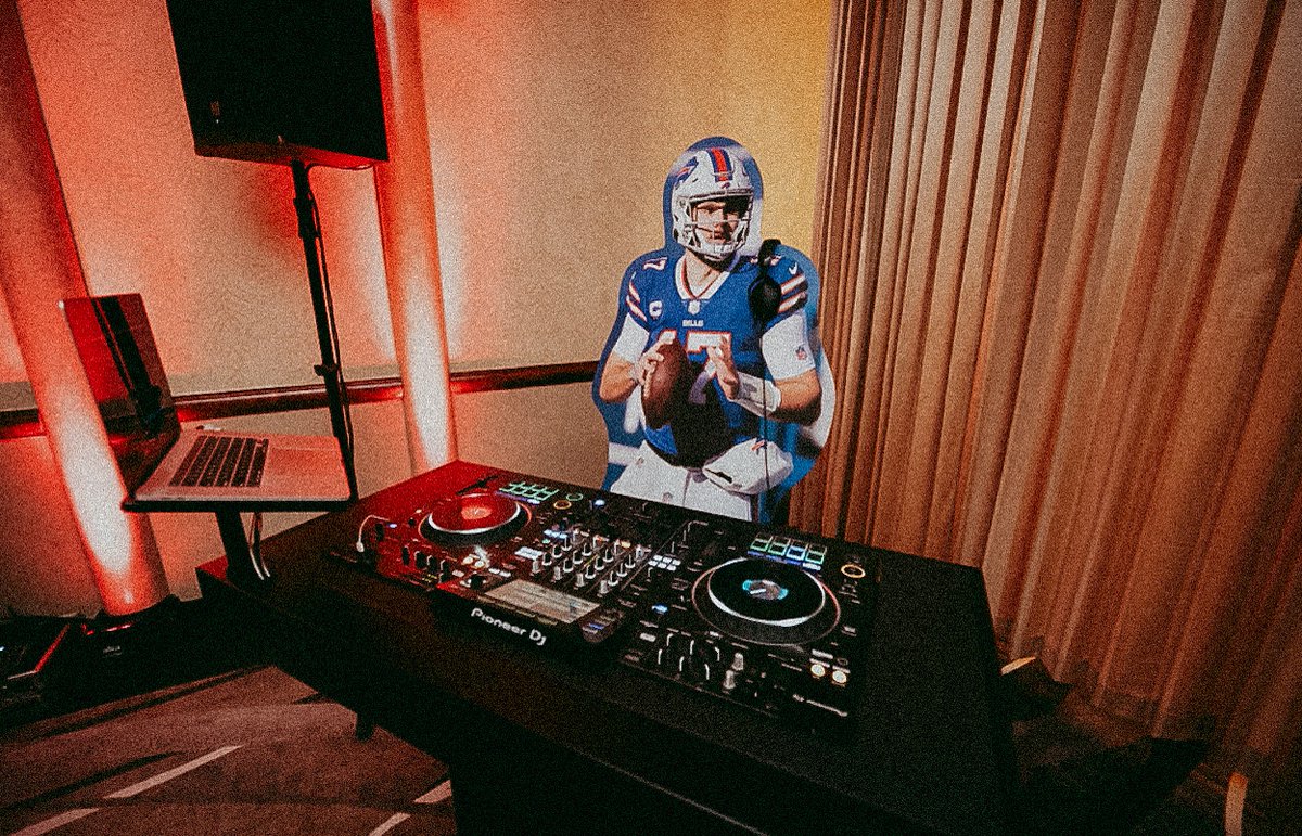 bflosoundwavedj's tweet photo. @joshallenqb is on the decks getting the party started.  Congratulations on your wedding Sarah &amp; Thomas and GO BILLS!! https://t.co/T5Gyp7iVdp
