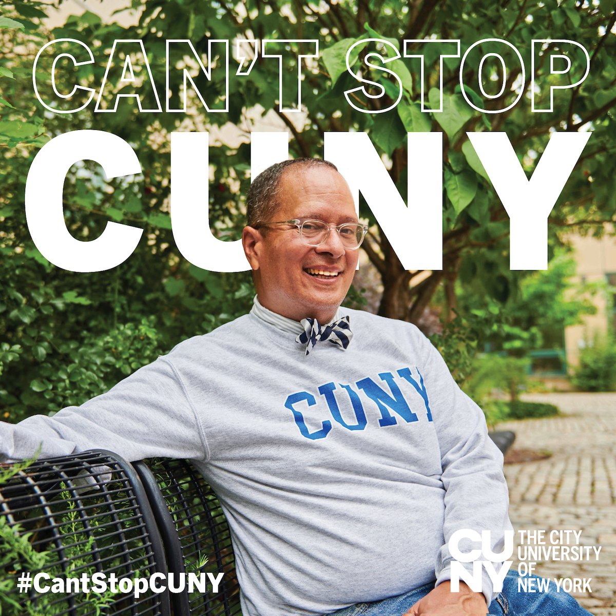 CUNY's tweet photo. This holiday season, we must keep safety first to fight COVID-19. Please continue to #MaskUpCUNY and #VaxUpCUNY. Learn more safety tips at: https://t.co/YFa6XcULFE #CantStopCUNY 💪💙 https://t.co/7FfyeLSdN8