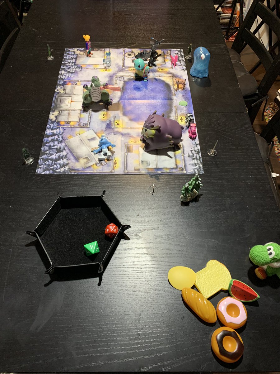 Playing #dungeonsanddragons with a 4 year old certainly is interesting 😆

#dungeonmaster #owlbear #gelatinouscube #wintermaps #dnd