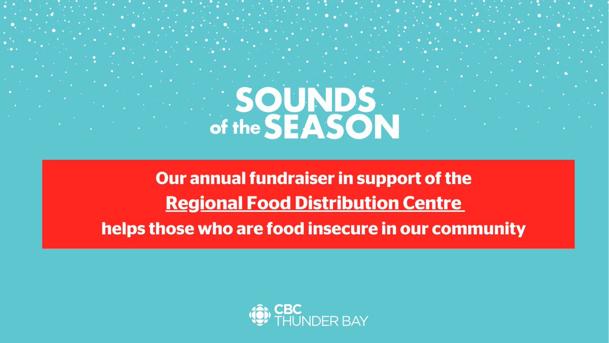 CBC Thunder Bay (@cbctbay) on Twitter photo The <a href="/RFDAThunderBay/">RFDA Thunder Bay</a>'s food banks and feeding programs provide for the needs of over 13,00 people, as well as over 26,000 meals each month.
To learn more about how you can support them as part of this year's Sounds of the Season campaign, visit cbc.ca/TBaySots The <a href="/RFDAThunderBay/">RFDA Thunder Bay</a>'s food banks and feeding programs provide for the needs of over 13,00 people, as well as over 26,000 meals each month.
To learn more about how you can support them as part of this year's Sounds of the Season campaign, visit cbc.ca/TBaySots