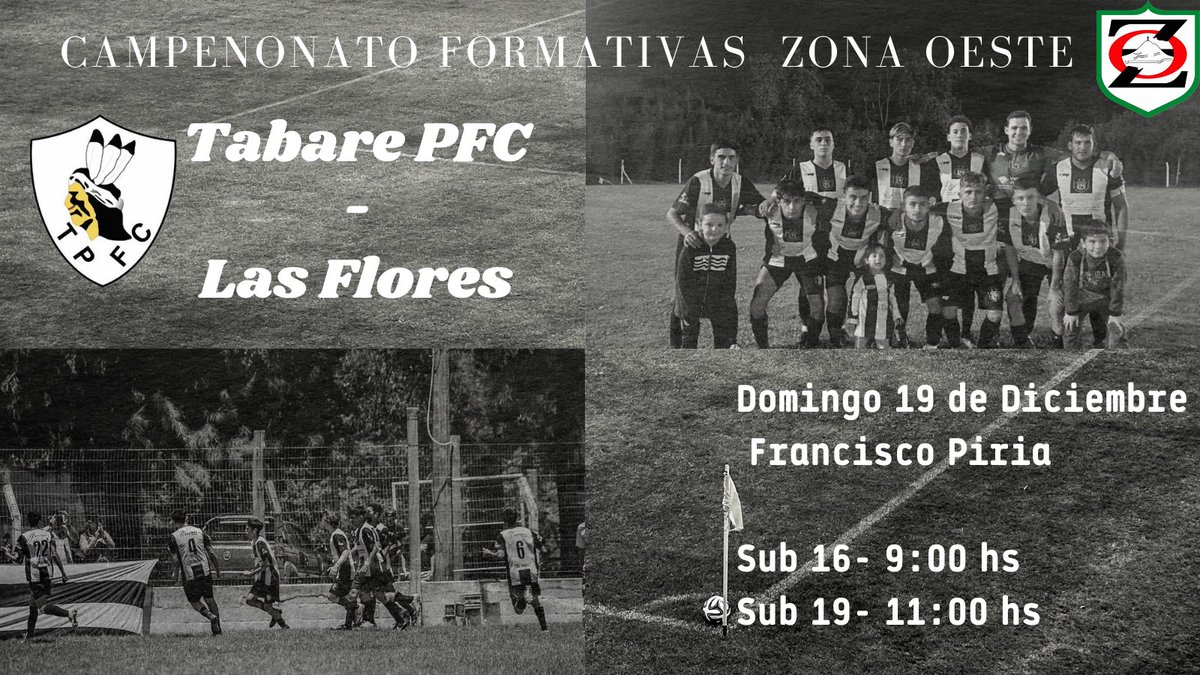 Mañana sigue el campeonato de formativas y recibimos a las flores para meternos en las finales!! 

Acompañen  a los gurises!! 

#TabarePFC #ZonaOeste